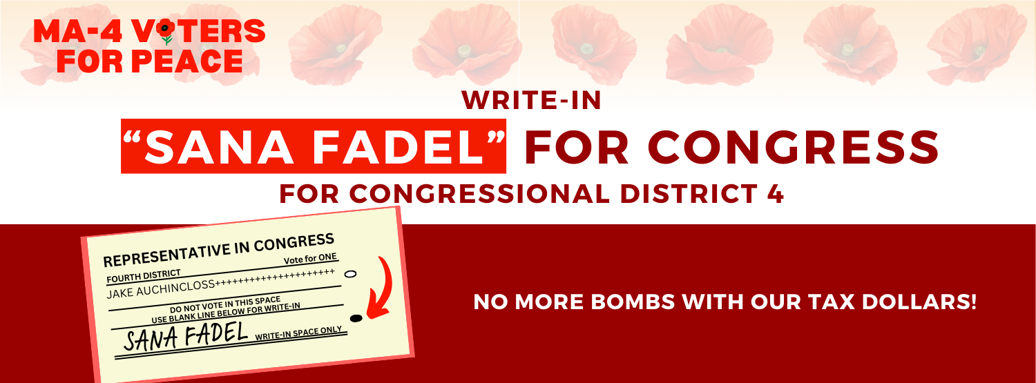Take the Pledge: Write-In 'SANA FADEL' for MA-4 Rep in Congress!