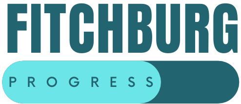 Fitchburg Progress team logo with Fitchburg in all caps and Progress in a rounded bar below the city.