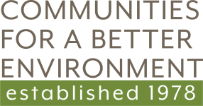 Communities for a Better Environment established 1978, Logo in green text
