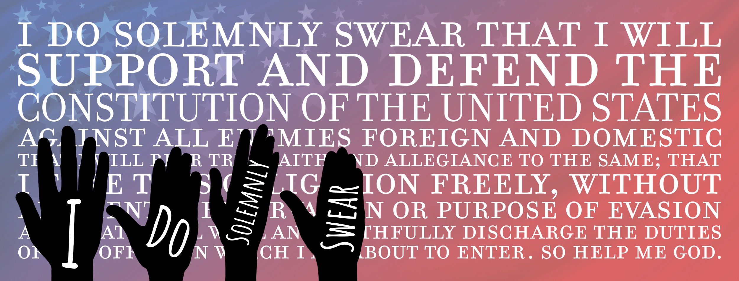 A graphic depiction of the oath of office