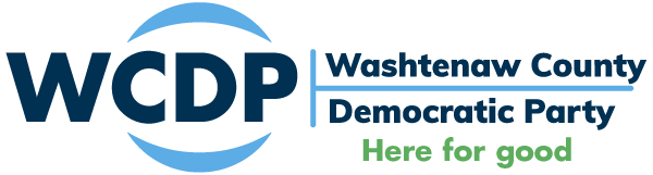 Logo for the Washtenaw County Democratic Party Here for Good