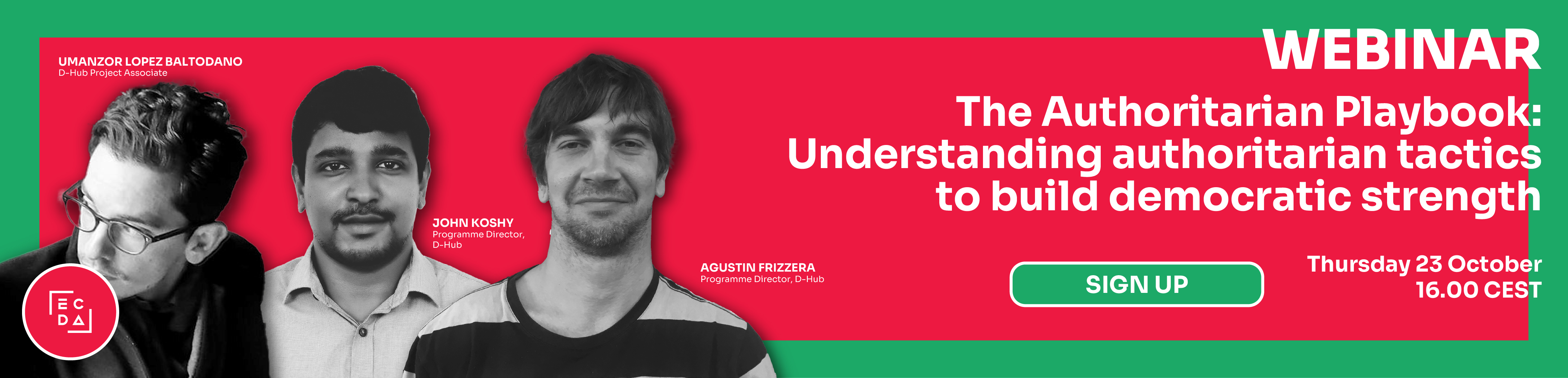 Webinar banner with title and logistical information