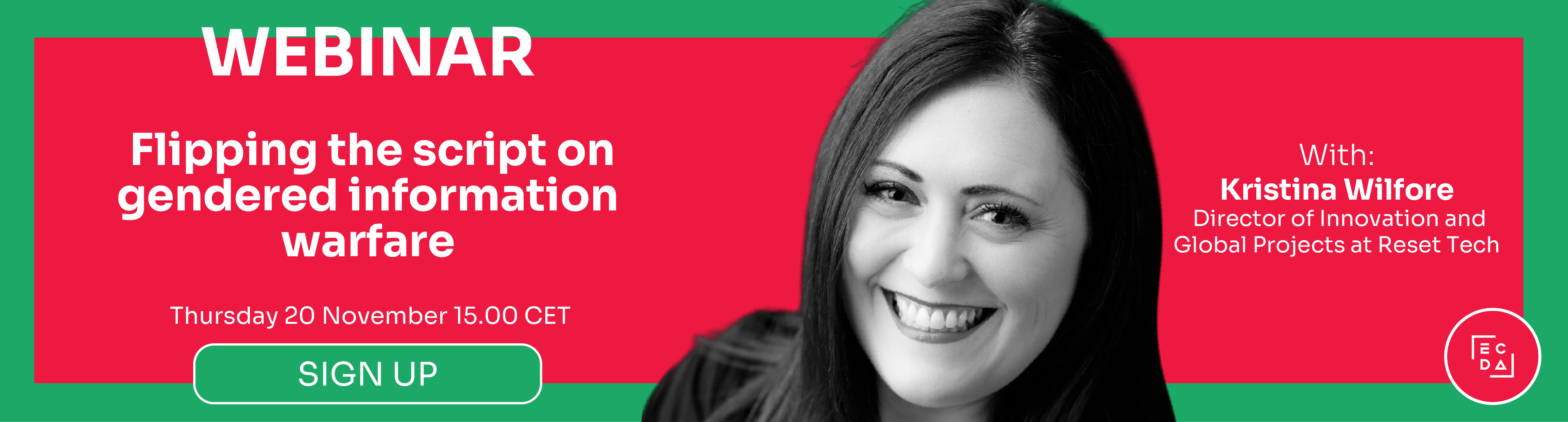 Webinar banner with title and logistical information