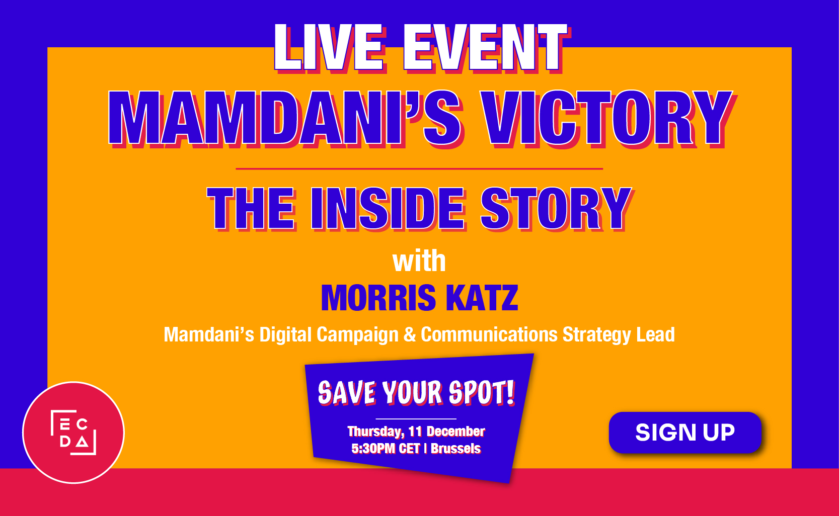 Webinar banner with title and logistical information