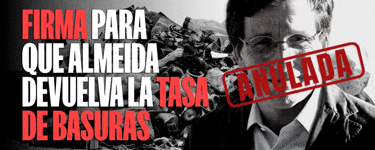 Gracias por firmar y presionar a Almeida a que devuelva la tasa de ...