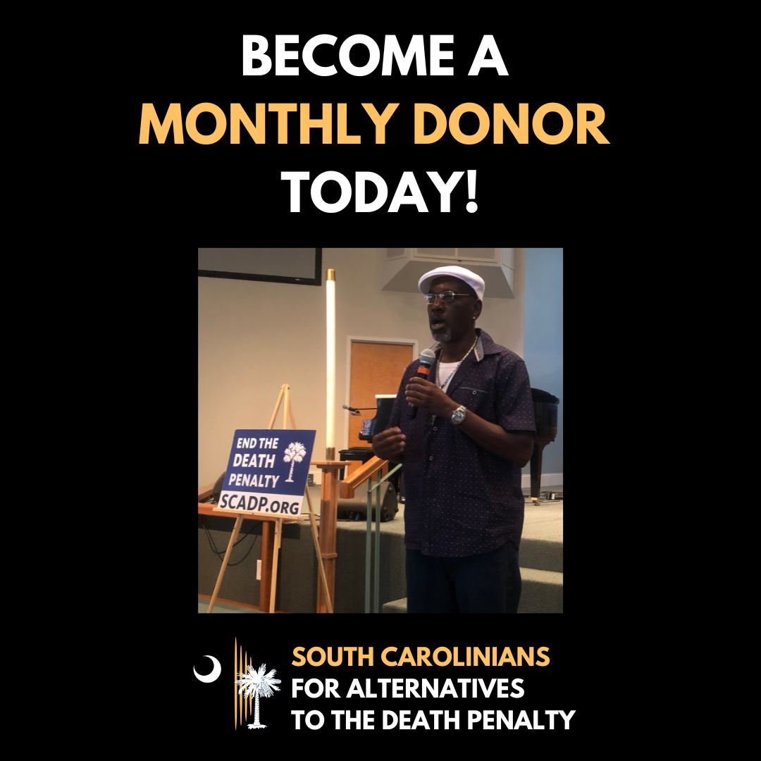 Death Penalty Survivor, Raymond Patterson, sharing his experience about death row in South Carolina. Text: Become a monthly donor today! 