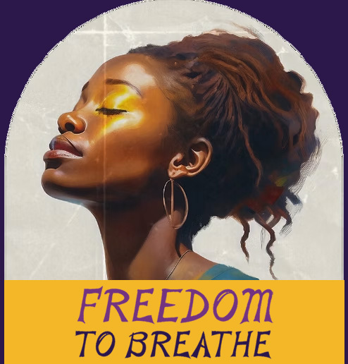 Black Woman Breathes Clean Air