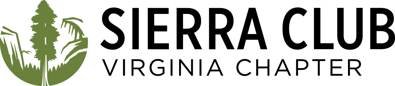 redwood tree with text that says "sierra club virginia chapter", a logo 