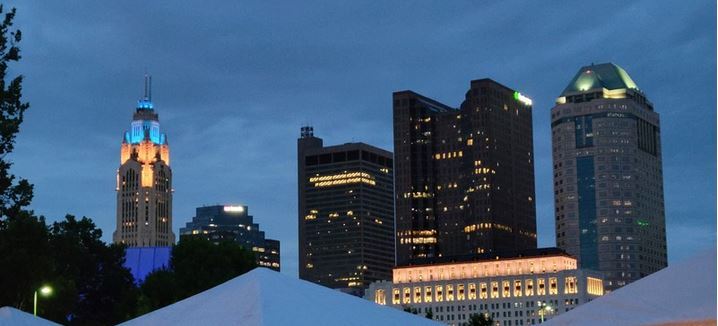 Columbus skyline at night