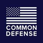 Image: Navy blue square with the word "Common Defense" in white