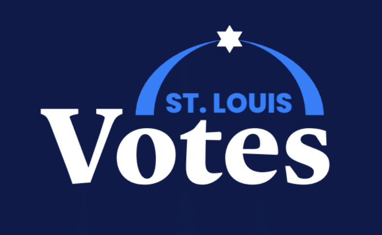 St. Louis Votes Blue Logo with Arch