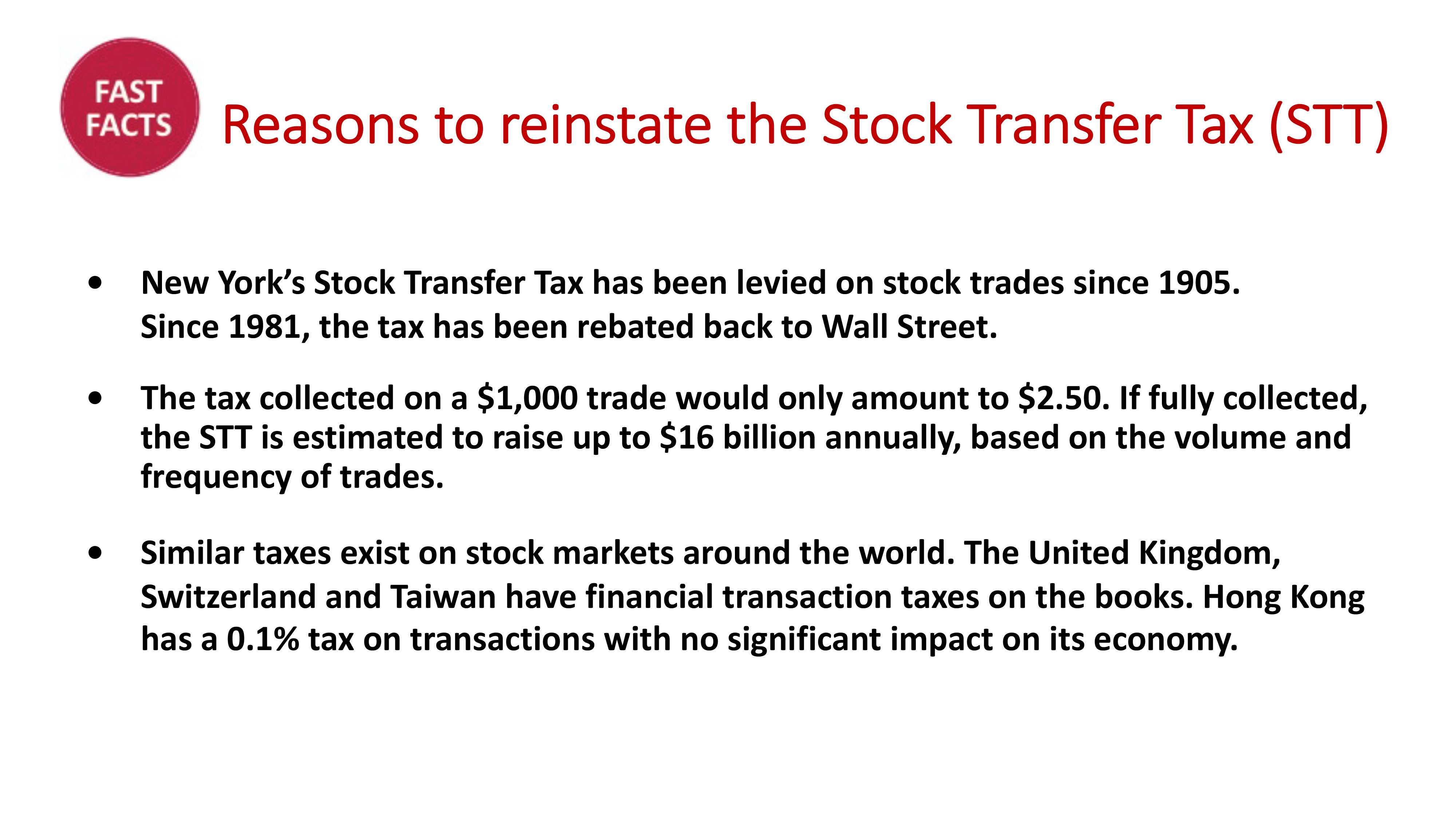 Reinstate the Stock Transfer Tax Action Network