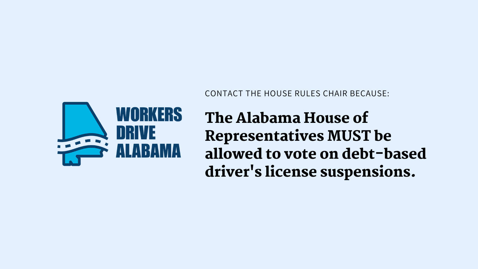 ACTION Allow a House Floor Vote on Driver's License Suspensions