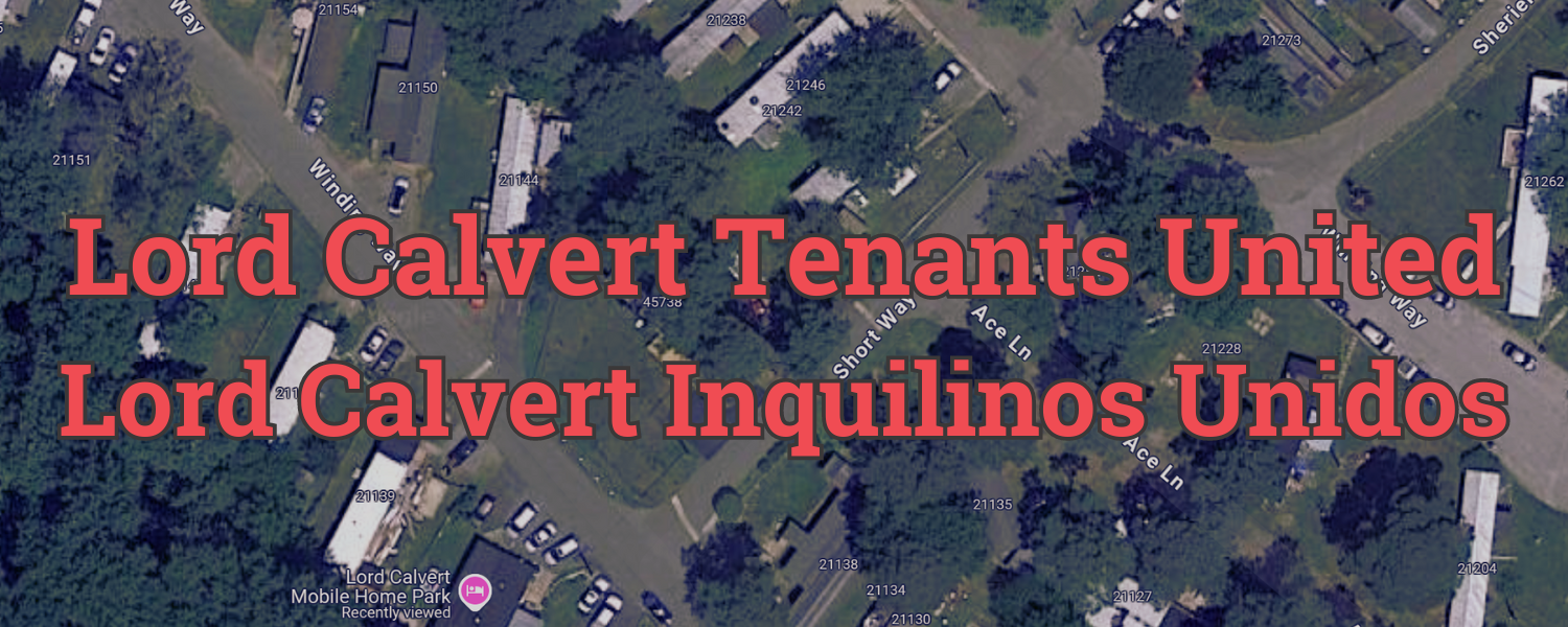 Lord Calvert Tenants United / Lord Calvert inquilinos unidos