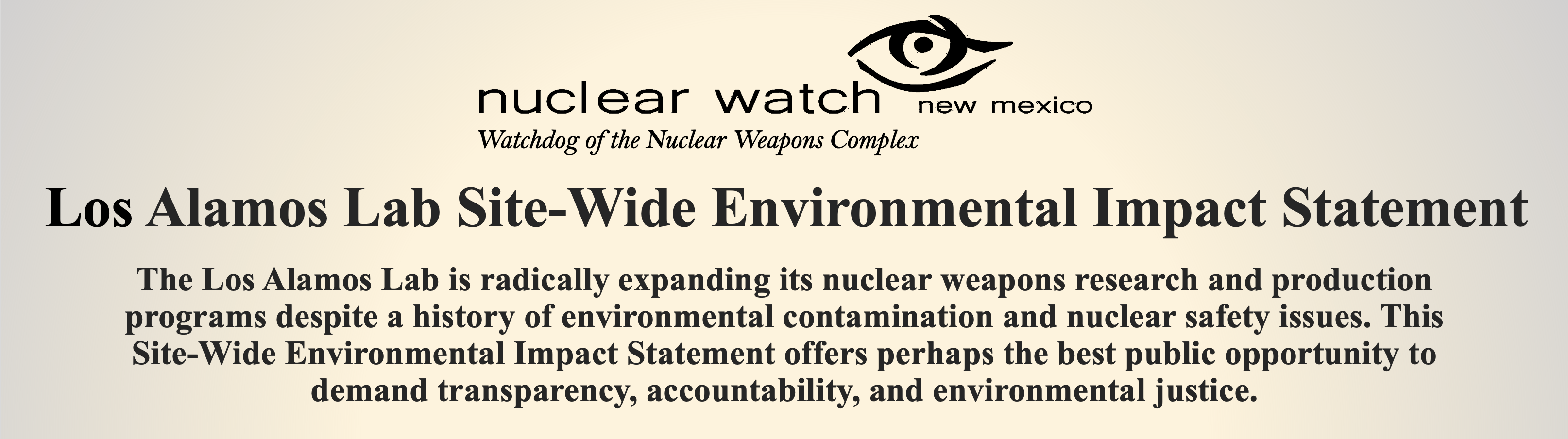 Comment on the Draft Los Alamos National Laboratory Site Wide Environmental Impact Statement