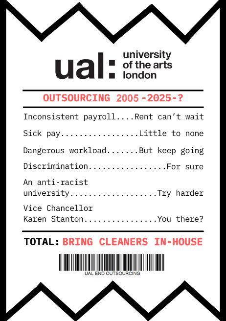 Flyer which imitates a receipt ending in 'in-house now!'