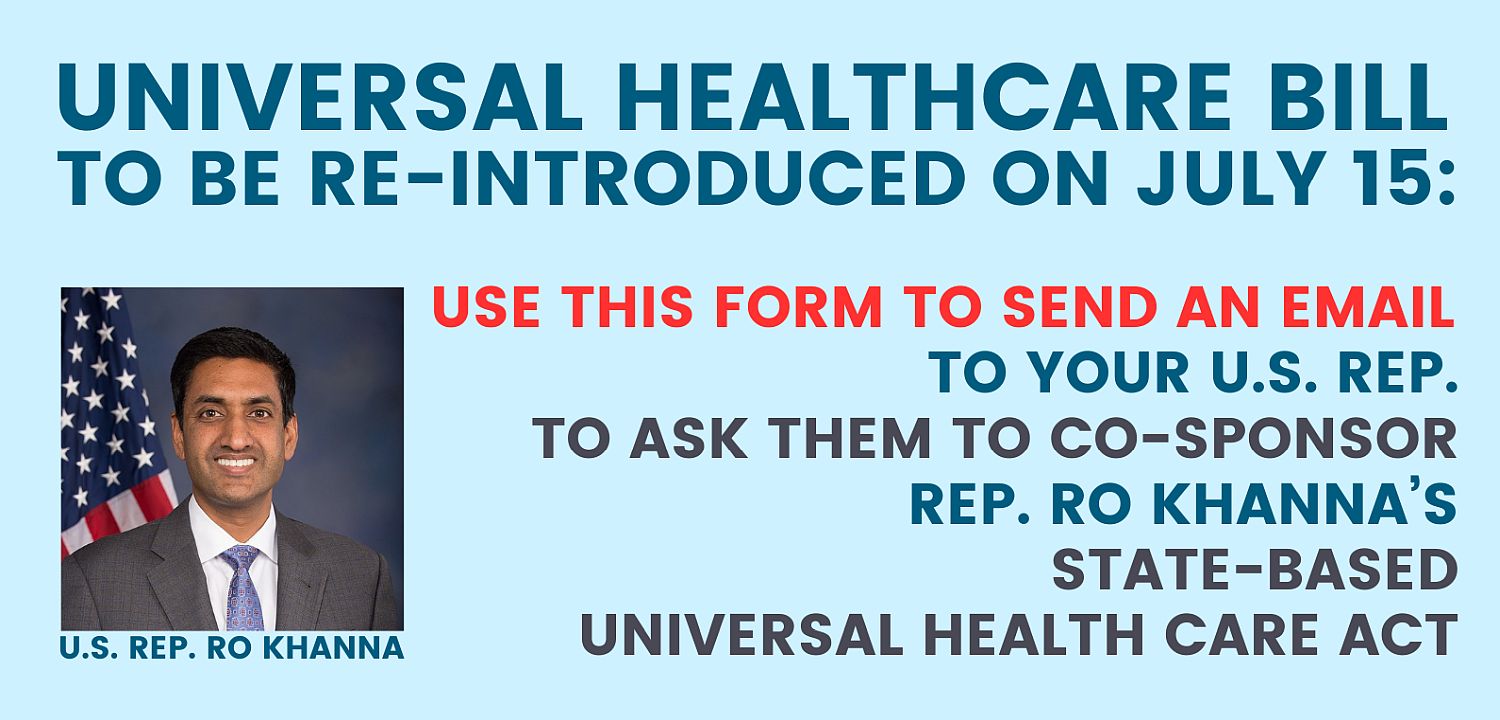 Image of Rep. Ro Khanna and text "Use this form to send an email to your U.S. Rep"