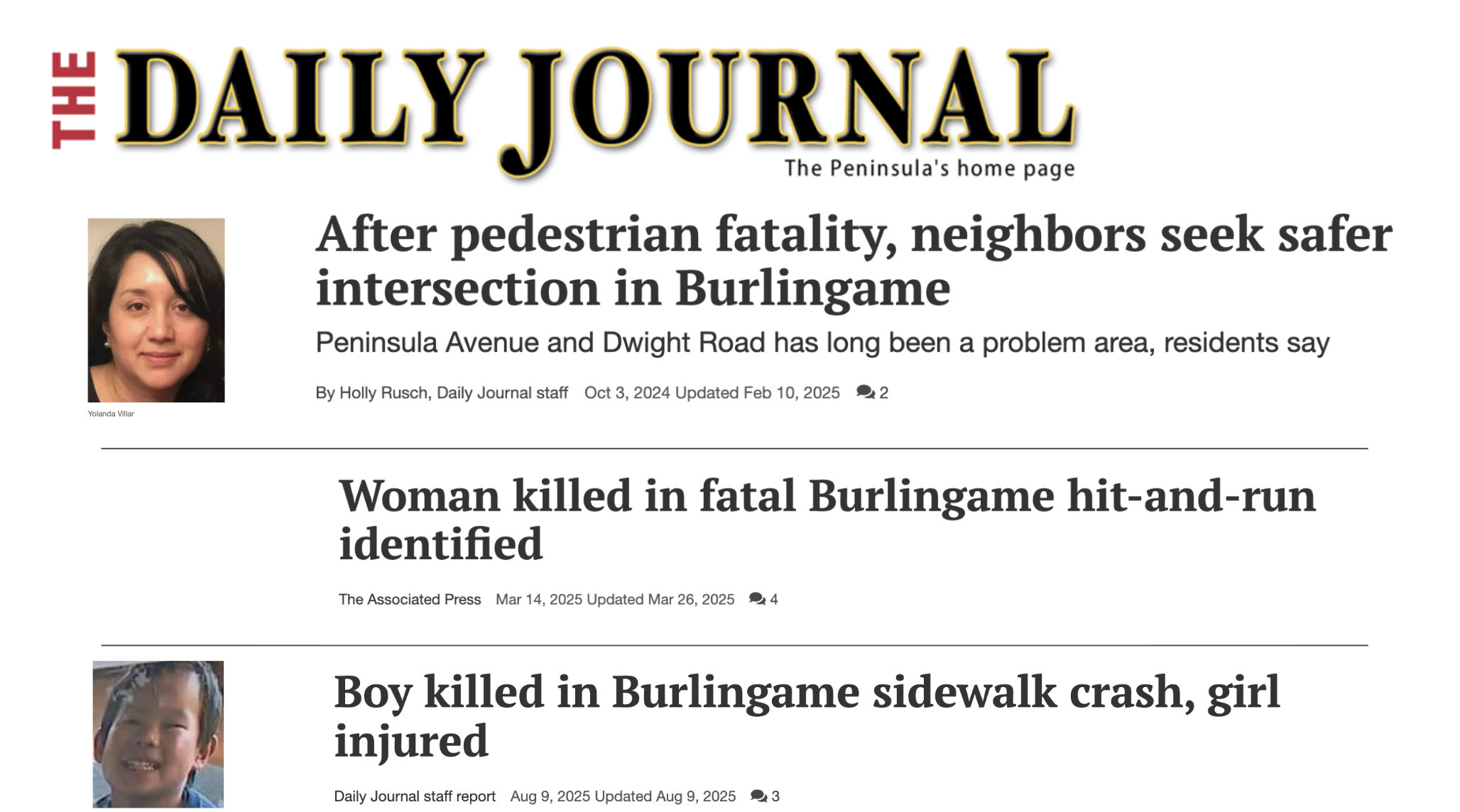 Three pedestrians have died in Burlingame in the previous 11 months