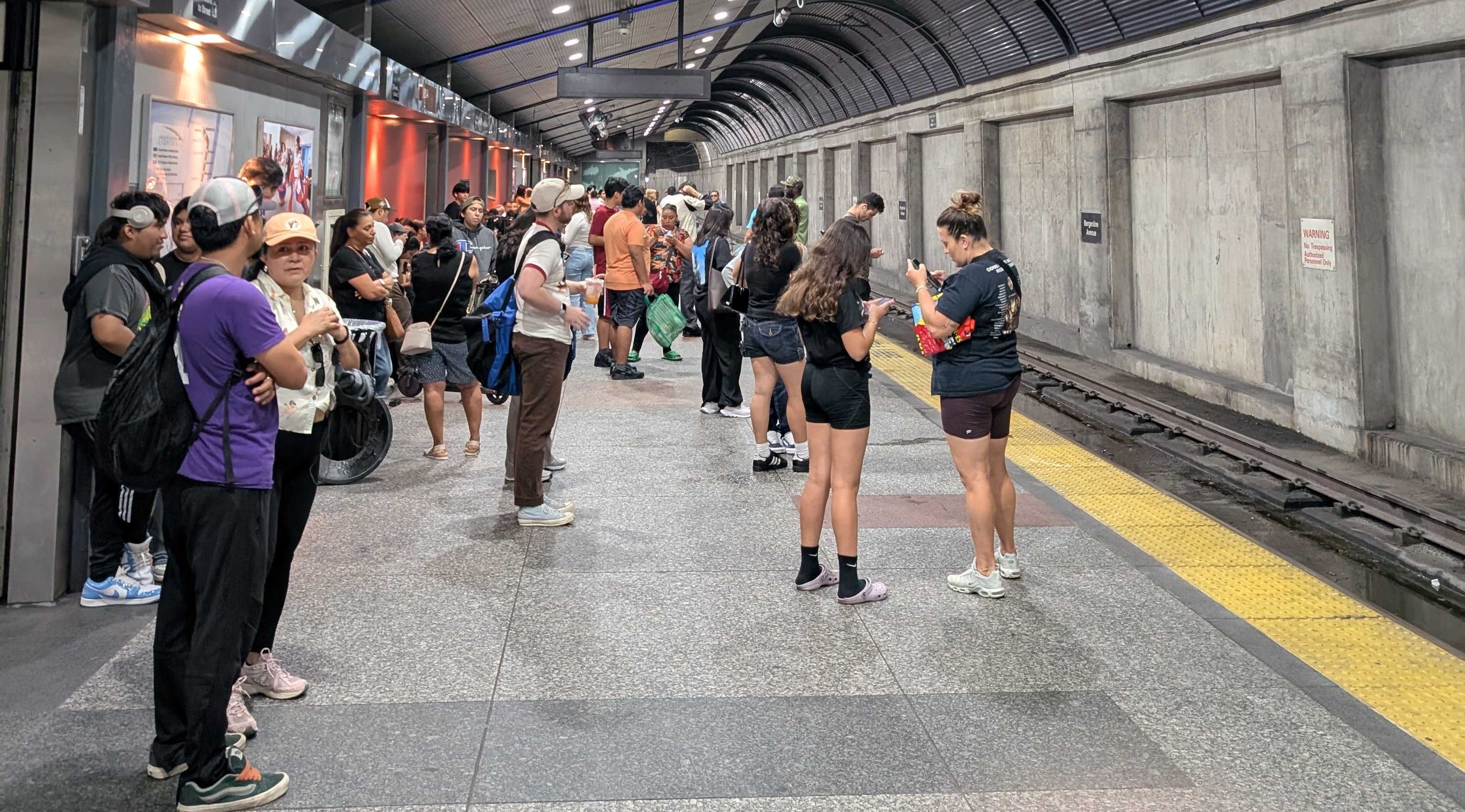 stranded riders on bergenline avenue station