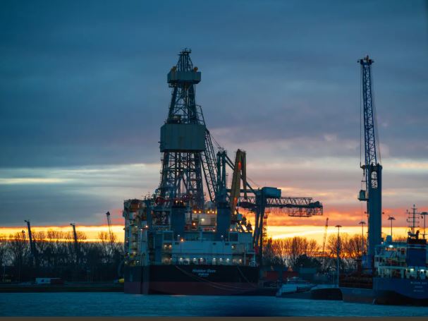 image of deep sea mining equipment in the dusk hour sun