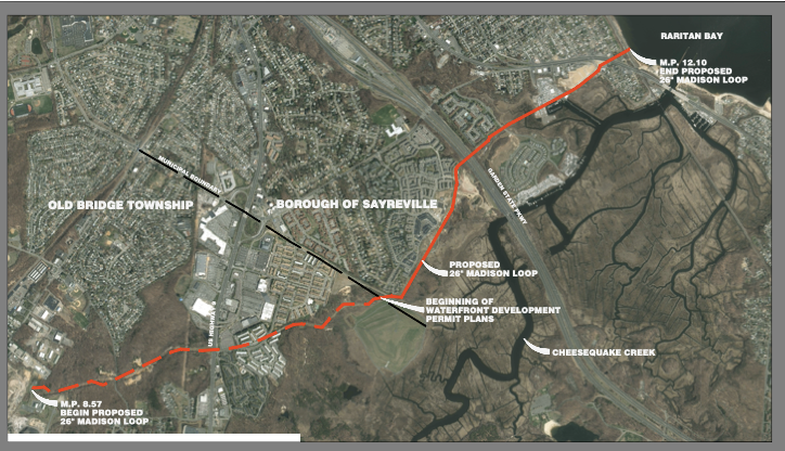 Map of the path of the proposed project