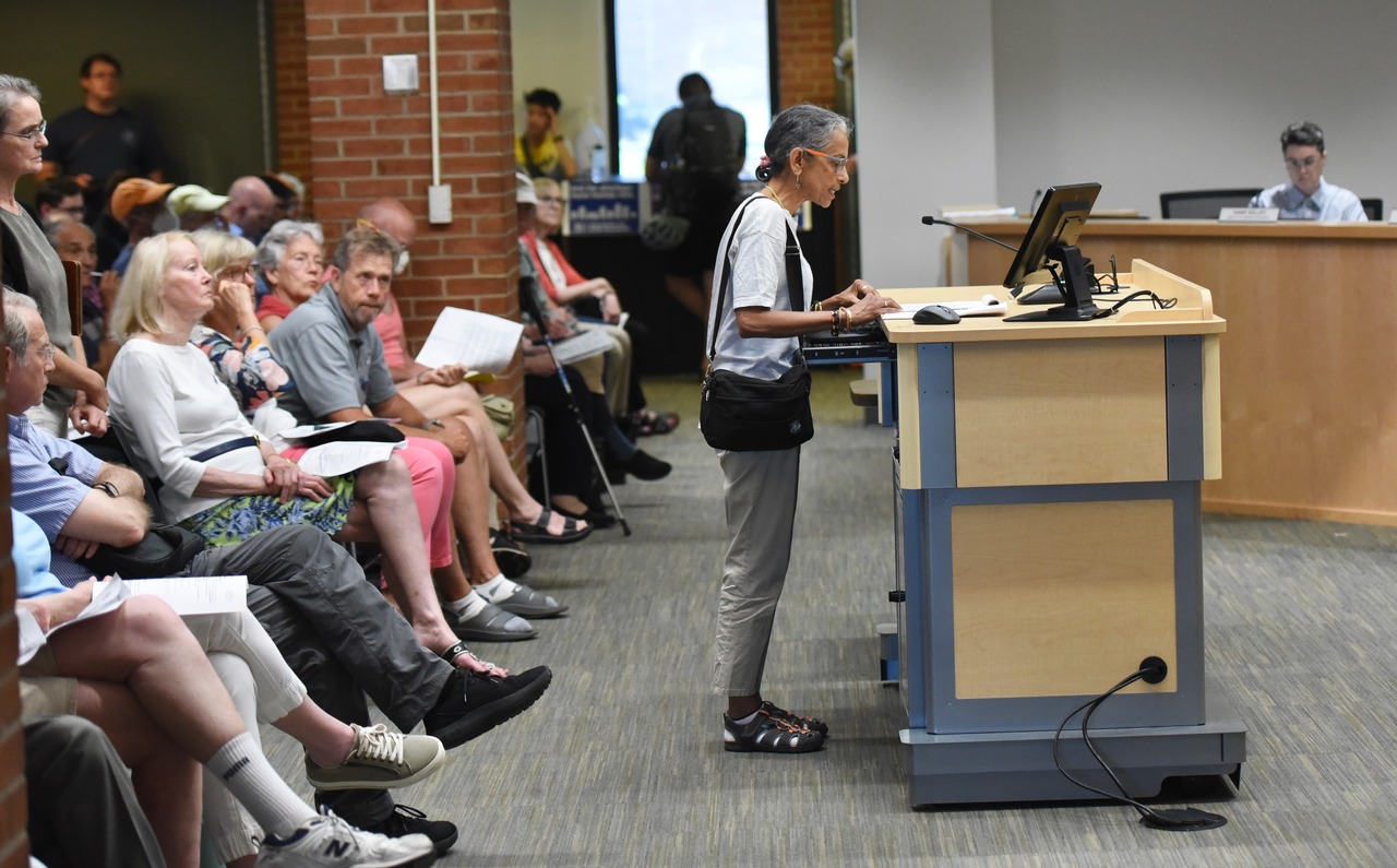 Neighbors speaking at a Planning Commission meeting