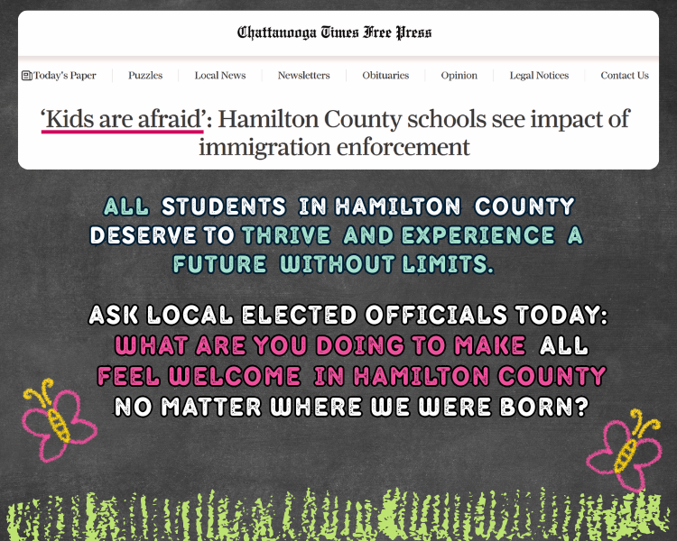  all Students in Hamilton COunty should be able to thrive and experience a future without limits. Stop mass deportations now.