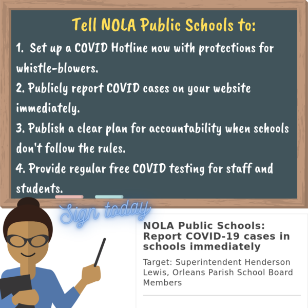 NOLA Public Schools Report COVID19 cases in schools immediately