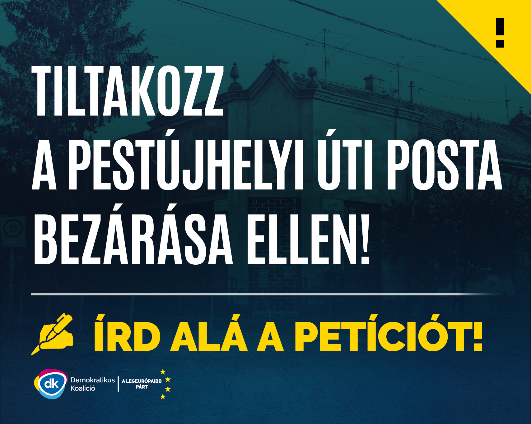 Aláírásoddal tiltakozz a Pestújhelyi úti posta bezárása ellen!