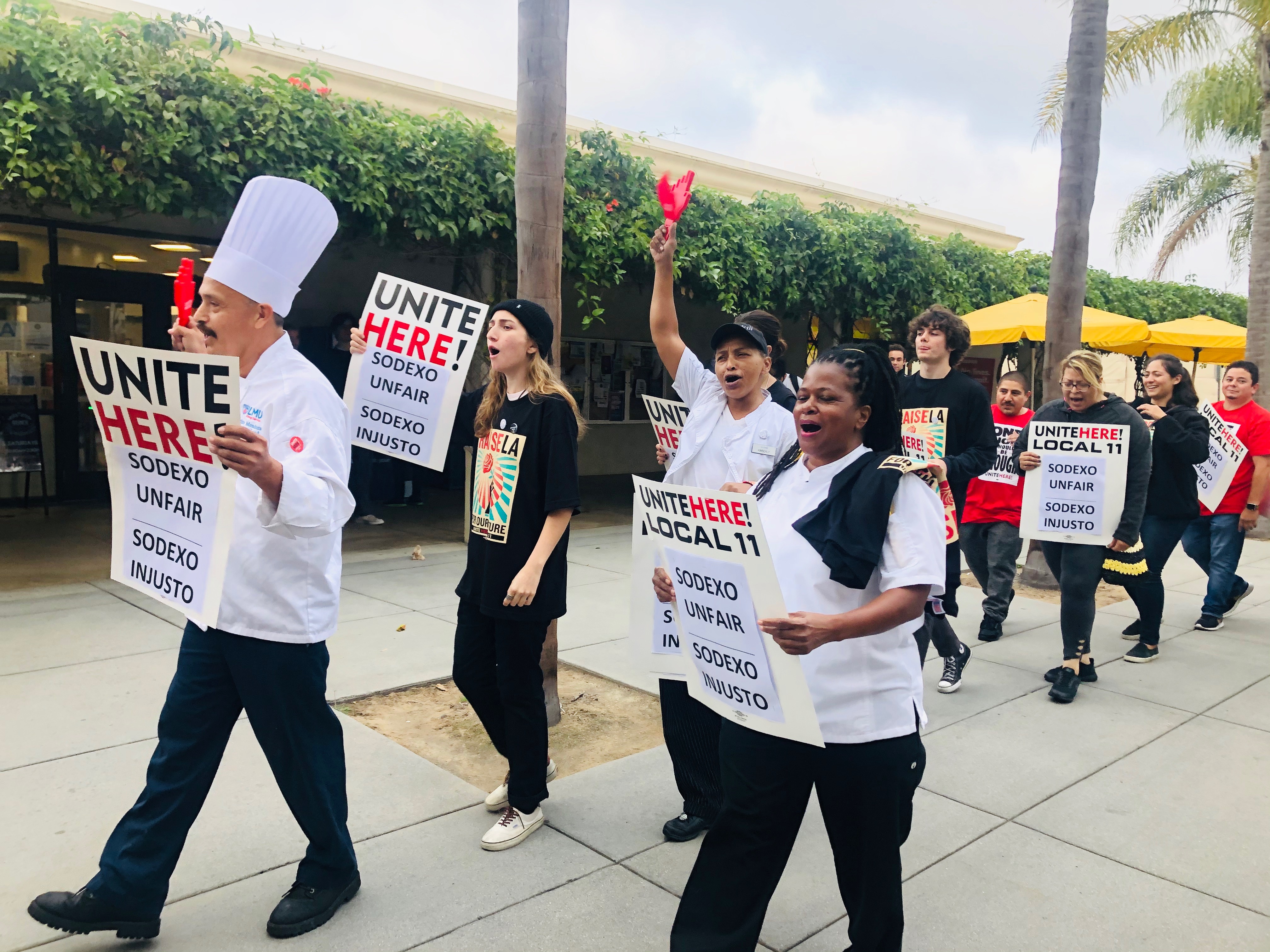 Students and Sodexo Workers March for a Fair Contract in 2019