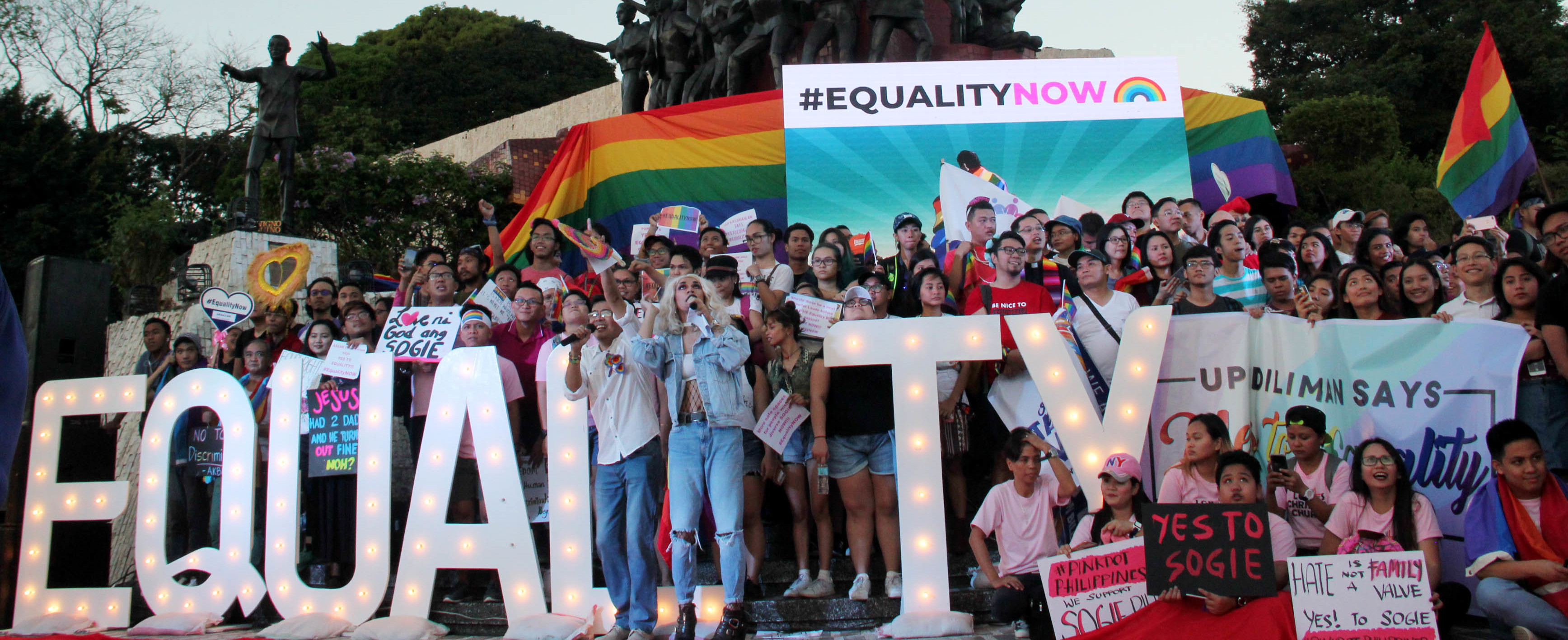 People protesting to pass the SOGIE Equality Bill