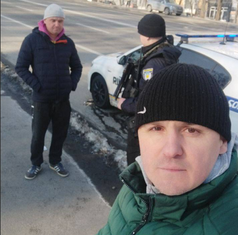 The Kononovich brothers filming their own arrest on Feb. 25