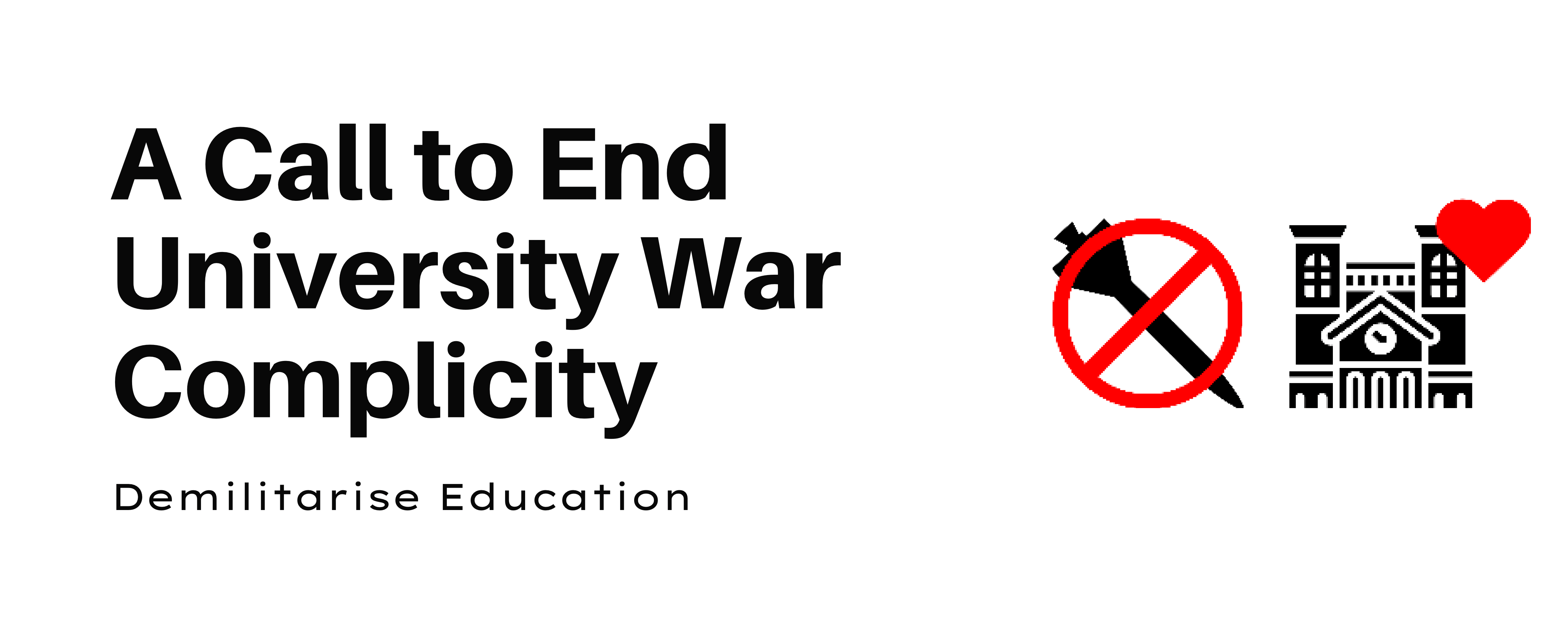 dED open letter banner - A Call to End University War Complicity