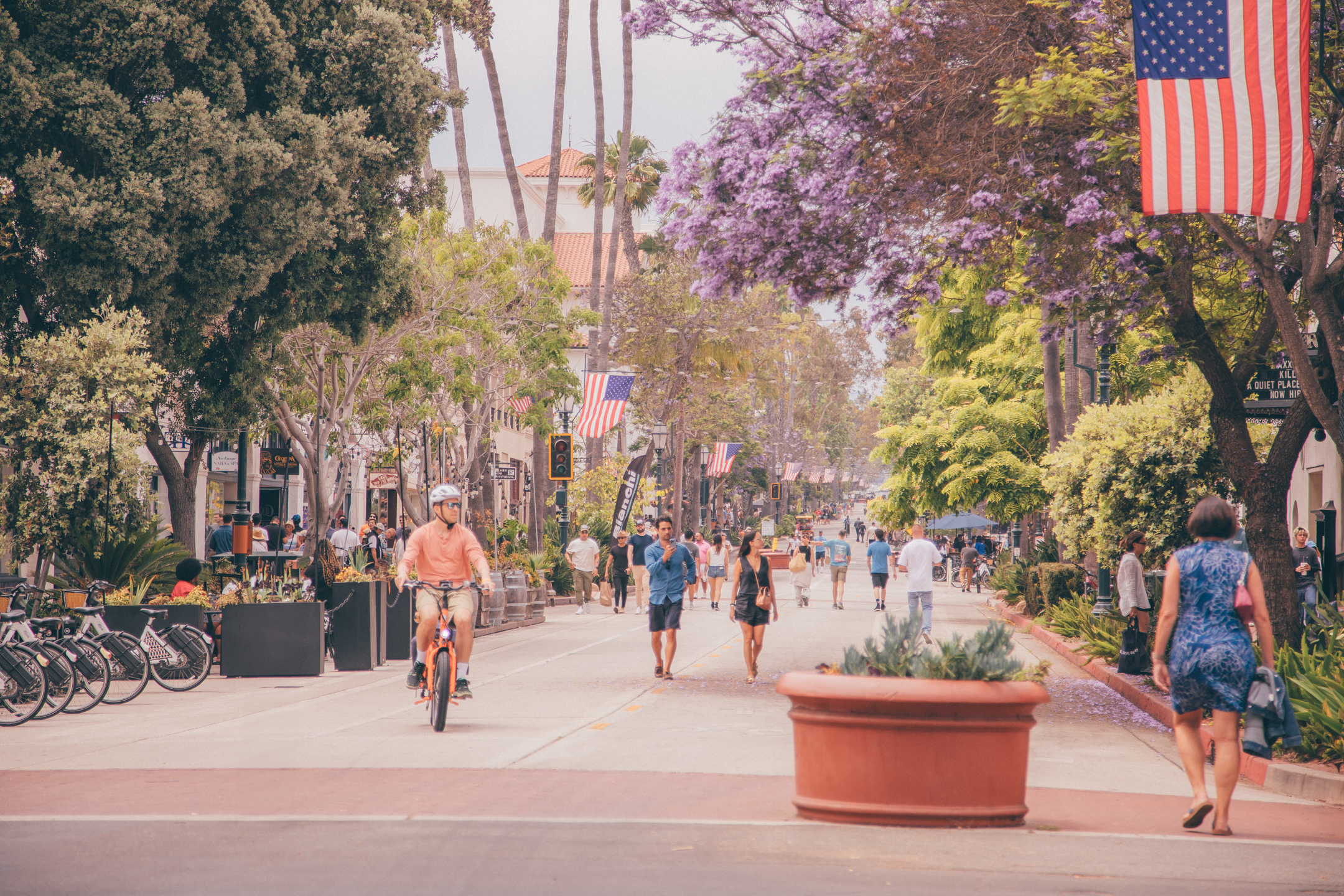 Beautiful photo of a vibrant car-free state street