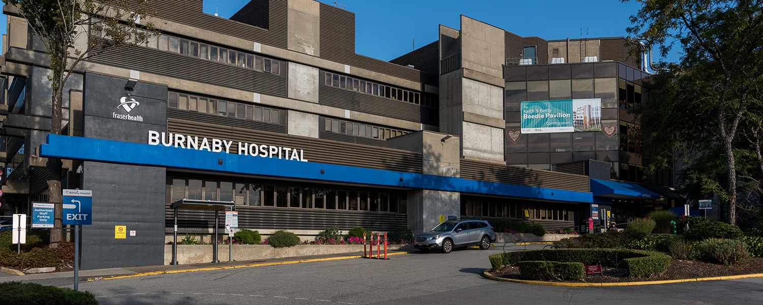 Photo of the Beedie Pavillion entrance at the Burnaby Hospital