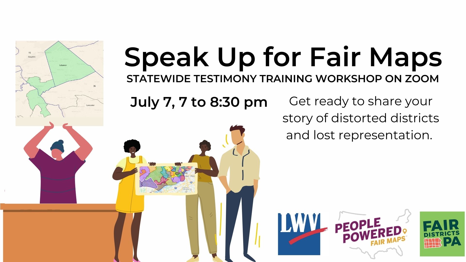 Speak Up for Fair Maps: Statewide Testimony Training Workshop-Zoom