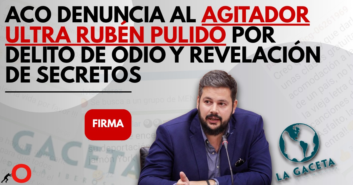 Firma para apoyar la denuncia de ACO contra Rubén Pulido por delito de ...