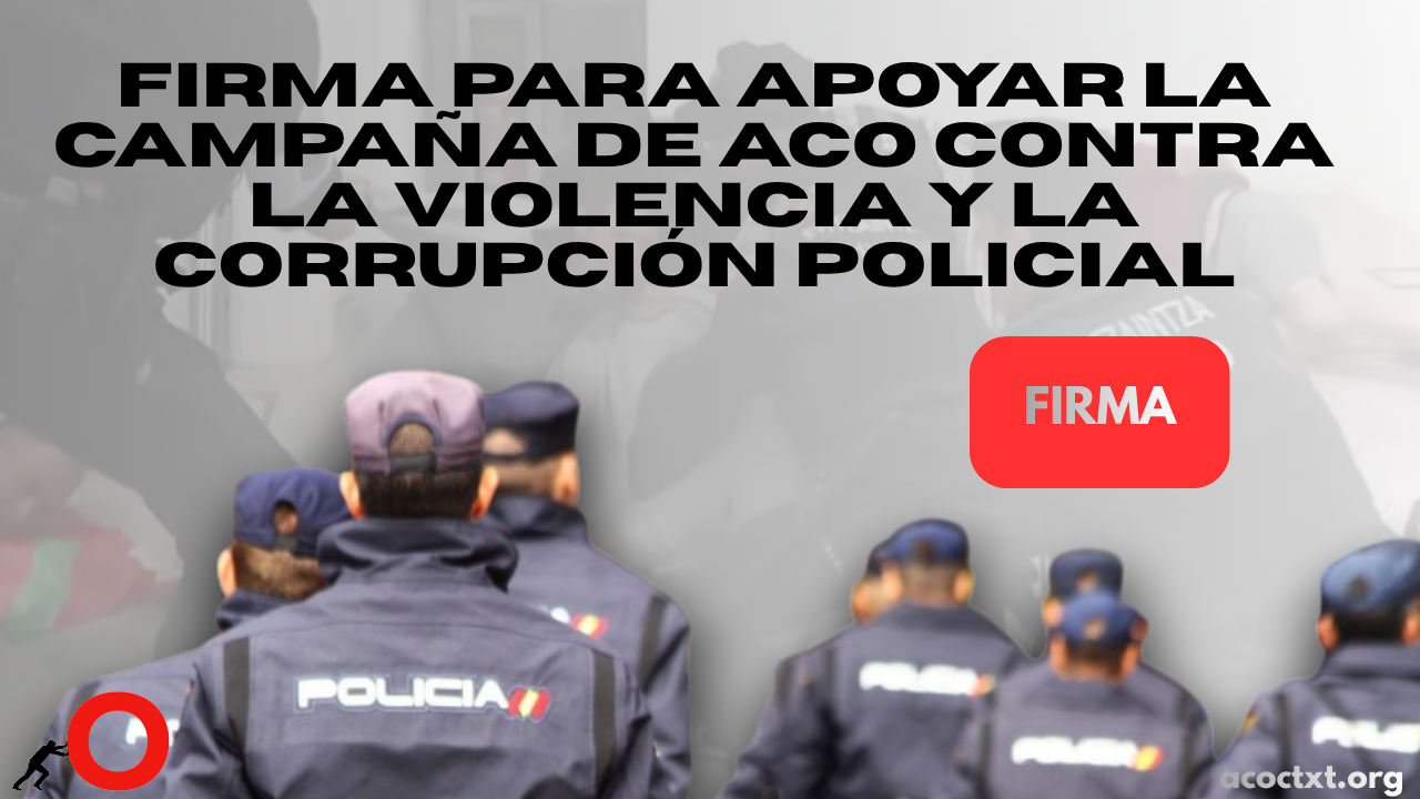Firma para apoyar la campaña de ACO contra la violencia y la corrupción ...