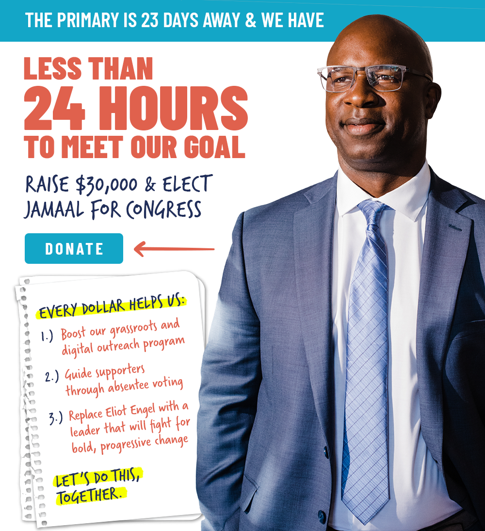 Graphic of Jamaal promoting the $30,000 end-of-month goal