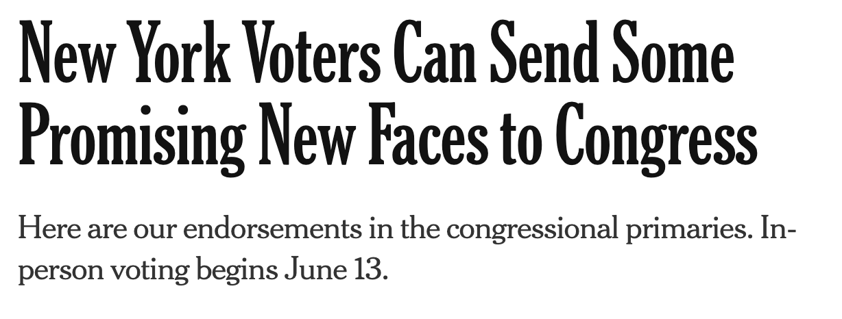 NYT headline