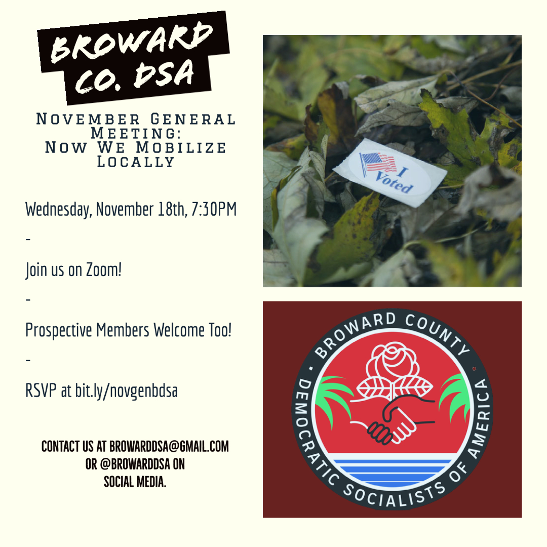 Broward County DSA November General Meeting Action Network