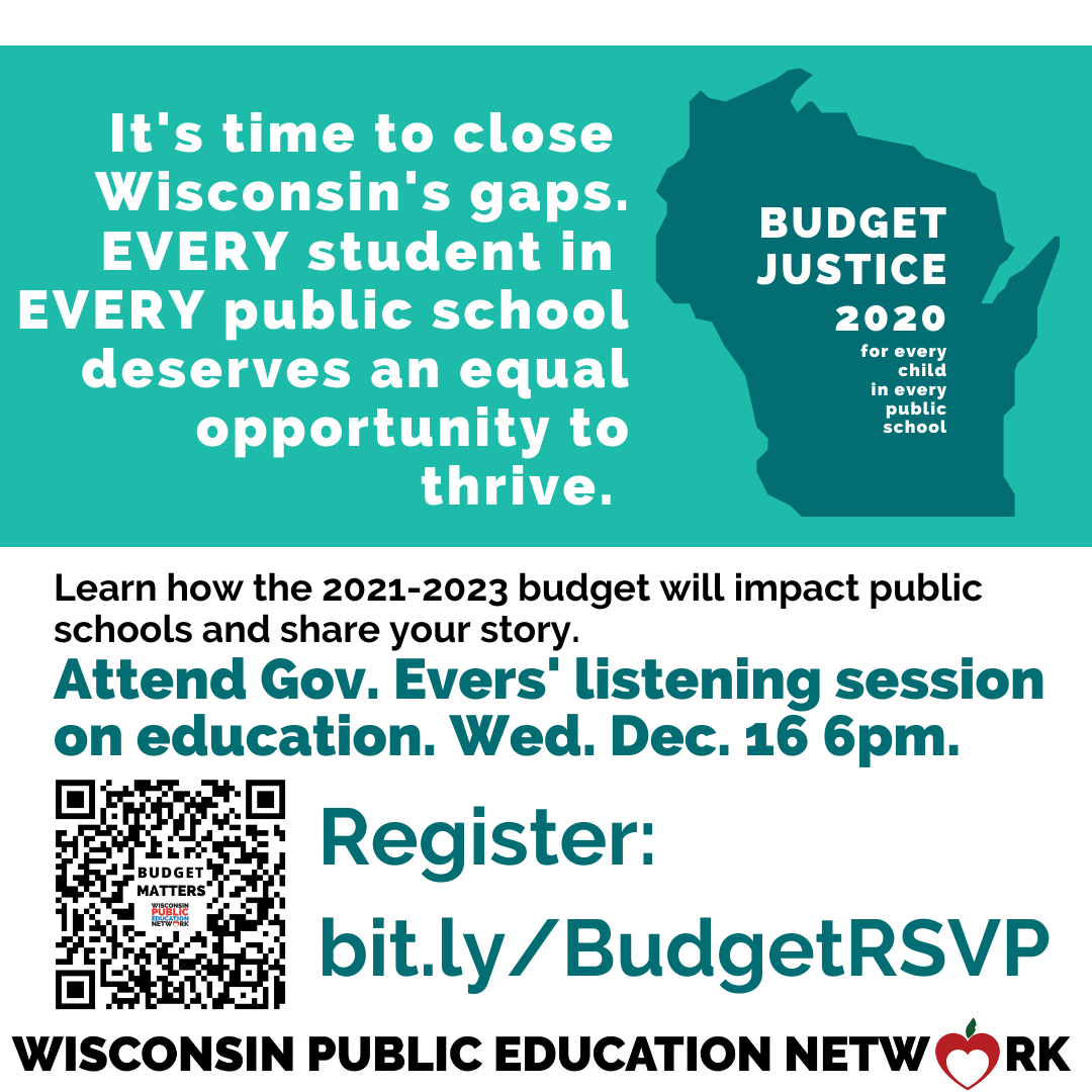 December 16, 2020: Attend Gov. Evers' Listening Session On Education – Fight For Public Education! - Vimarsana News