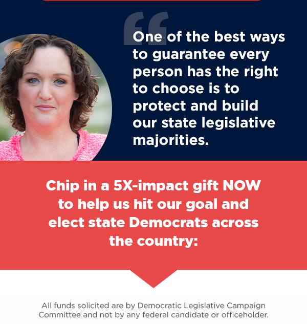 Chip in a 5X-impact gift NOW to help us hit our end-of-quarter goal and elect state Democrats across the country >>