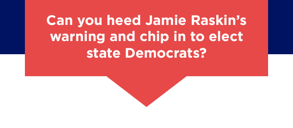 Can you heed Jamie Raskin's warning and elect state Democrats
