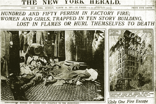 Triangle Shirtwaist Factory fire coverage in the New York Herald.