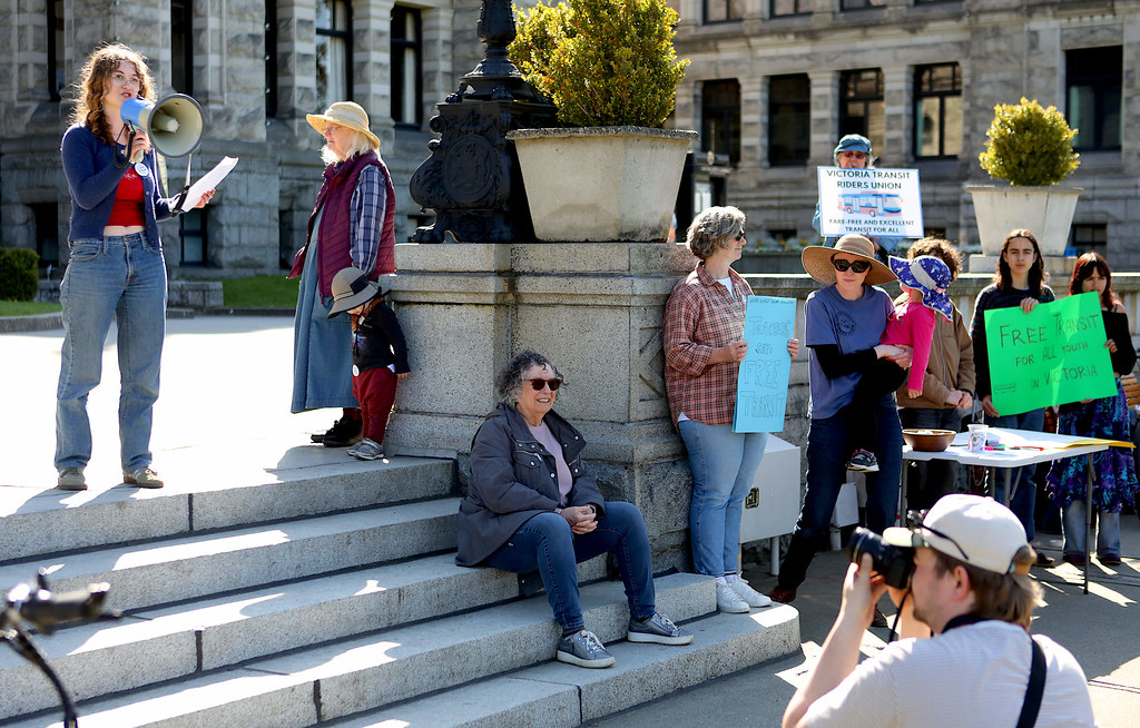 Activists on the steps of the Legislature