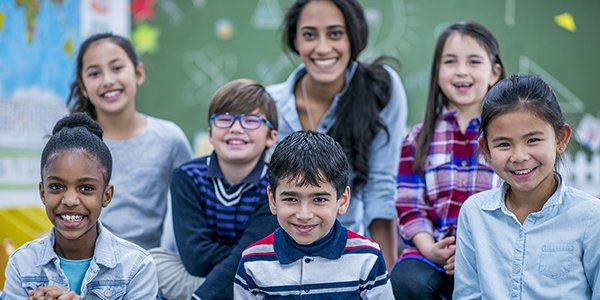 Smiling children of several ethnicities