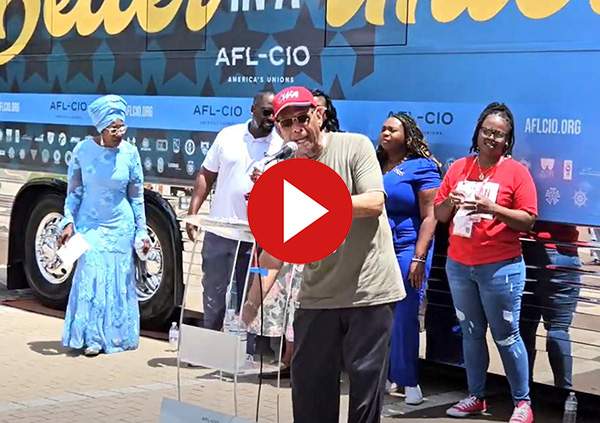 CWA President Cummings Speaks at AFL Bus Tour in NC