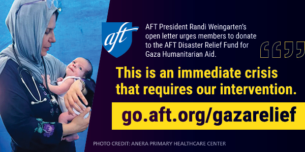 Picture of a woman holding an infant with the words "This is an immediate crisis that requires our intervention"