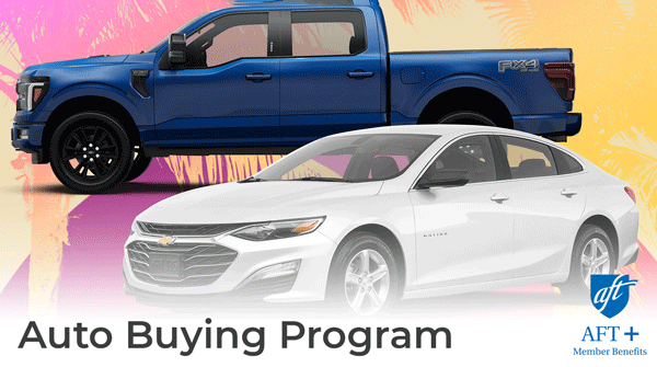 Two new vehicles with the words "Auto buying program"